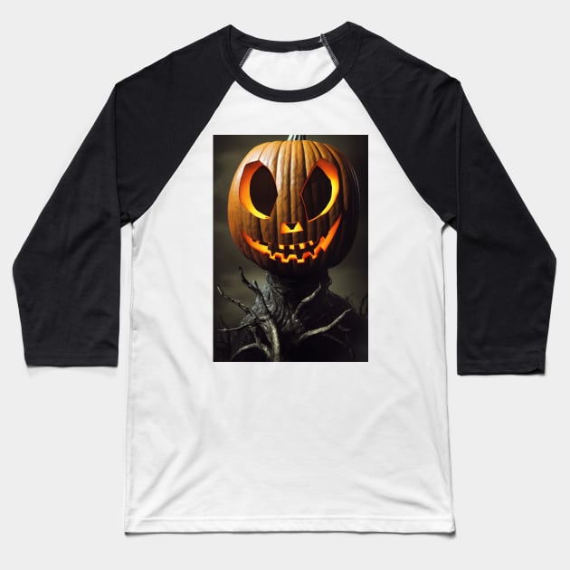 halloween scary pumpkin monster Baseball T-Shirt by ai1art